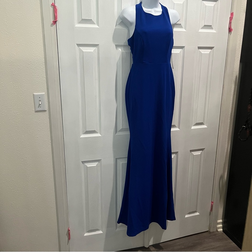 Lulus Infinite Glory Royal Blue Backless Maxi Dress Sleeveless Formal Gown Small